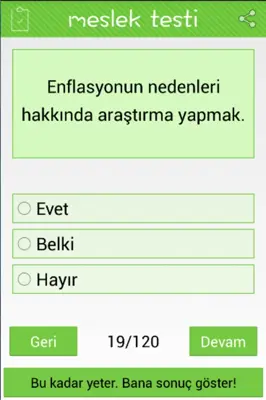 Meslek Testi android App screenshot 1