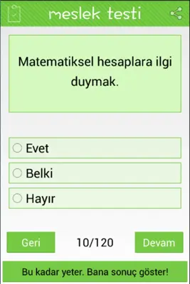 Meslek Testi android App screenshot 2